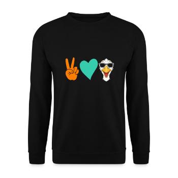 Goose - Unisex Sweatshirt - black - Front - Alina (178cm) & Michal (187cm)
