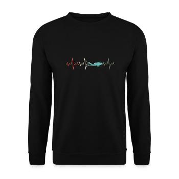 Plongeurs Dive Heartbeat Retro Vintage Scuba - Sweat-shirt Unisexe - noir - Devant - Alina (178cm) & Michal (187cm)