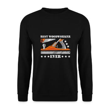Carpenter Best Woodworker Ever Woodworking - Unisex Pullover - Schwarz - Vorne - Alina (178cm) & Michal (187cm)