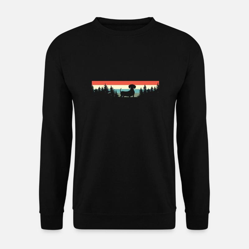 Dackel Hund Retro - Unisex Pullover - Schwarz