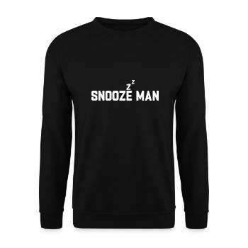 Late Riser Funny Snooze Man Nightshift - Unisex Sweatshirt - black - Front - Alina (178cm) & Michal (187cm)