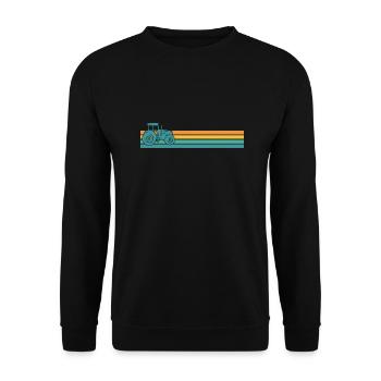 Traktor Retro Landwirt - Unisex Pullover - Schwarz - Vorne - Alina (178cm) & Michal (187cm)