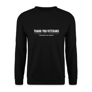 Merci aux anciens combattants ! Merci pour votre service - Sweat-shirt Unisexe - noir - Devant - Alina (178cm) & Michal (187cm)