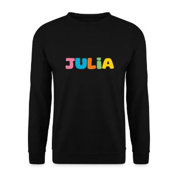 Name - Julia - Unisex Pullover - Schwarz - Vorne - Alina (178cm) & Michal (187cm)