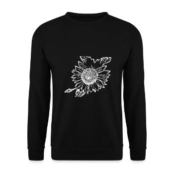 Sonnenblume weiß - Unisex Pullover - Schwarz - Vorne - Alina (178cm) & Michal (187cm)