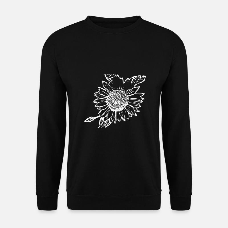 Sonnenblume weiß - Unisex Pullover - Schwarz