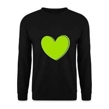 green heart green gift valentine's day - Unisex Sweatshirt - black - Front - Alina (178cm) & Michal (187cm)