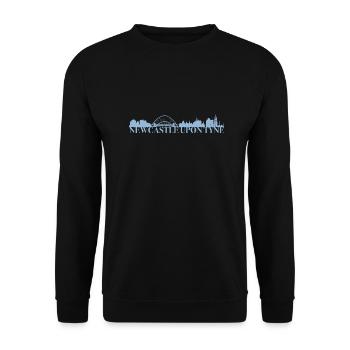 Newcastle Upon Tyne England Skyline Geschenk Idee - Unisex Pullover - Schwarz - Vorne - Alina (178cm) & Michal (187cm)
