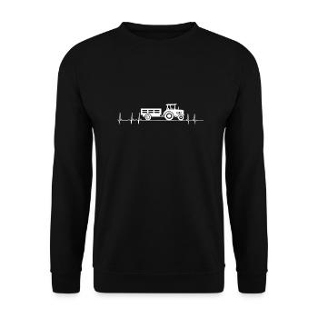 Landwirt Herzschlag Traktor Bauer Landwirtin - Unisex Pullover - Schwarz - Vorne - Alina (178cm) & Michal (187cm)