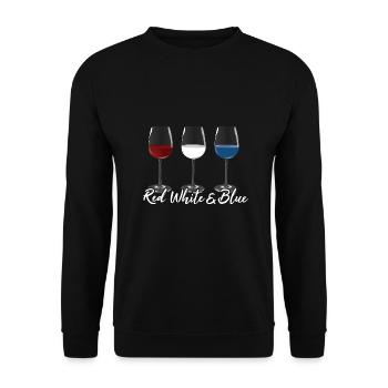Vétéran US Flag Vine Glass Rouge Blanc & Bleu - Sweat-shirt Unisexe - noir - Devant - Alina (178cm) & Michal (187cm)