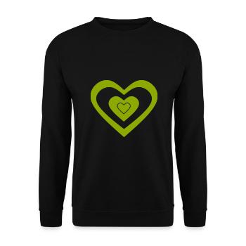 green heart green hearts couples st patrick's day - Unisex Sweatshirt - black - Front - Alina (178cm) & Michal (187cm)