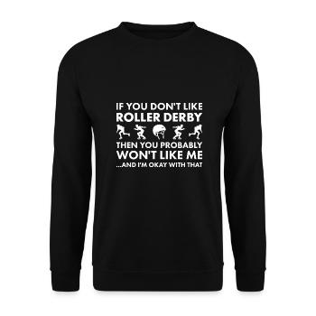 Sport si tu ne m’aimes pas roller derby - Sweat-shirt Unisexe - noir - Devant - Alina (178cm) & Michal (187cm)