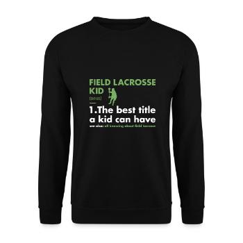 Sport Kid Definition Field Lacrosse - Unisex Sweatshirt - black - Front - Alina (178cm) & Michal (187cm)