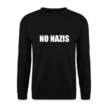 No nazis - Unisex Sweatshirt - black - Front - Alina (178cm) & Michal (187cm)