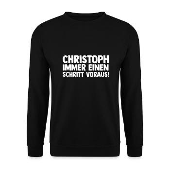 First name Chris Christoph - Unisex Sweatshirt - black - Front - Alina (178cm) & Michal (187cm)