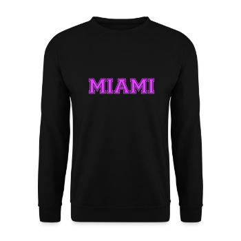 Miami USA Palmen Strand Sonne Amerika Florida Logo - Unisex Pullover - Schwarz - Vorne - Alina (178cm) & Michal (187cm)