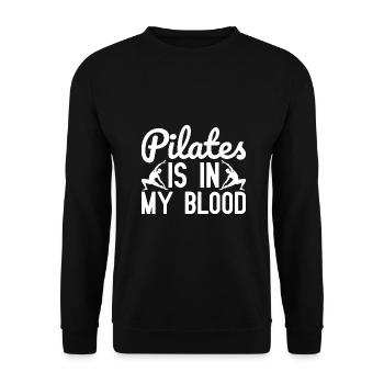 Amateurs de Pilates Le Pilates est dans mon sang Pilates - Sweat-shirt Unisexe - noir - Devant - Alina (178cm) & Michal (187cm)