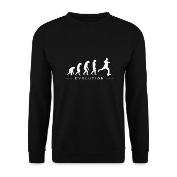 Fußballspieler Fußball Evolution - Unisex Pullover - Schwarz - Vorne - Alina (178cm) & Michal (187cm)