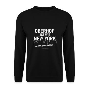 Oberhof ist wie New York - Unisex Pullover - Schwarz - Vorne - Alina (178cm) & Michal (187cm)
