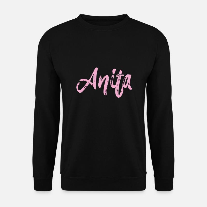 anita,name,schreibschrift,rosa,schrift - Unisex Pullover - Schwarz