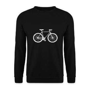 Fahrrad | Fahrradfahrer | Mountainbike | Radfahrer - Unisex Pullover - Schwarz - Vorne - Alina (178cm) & Michal (187cm)