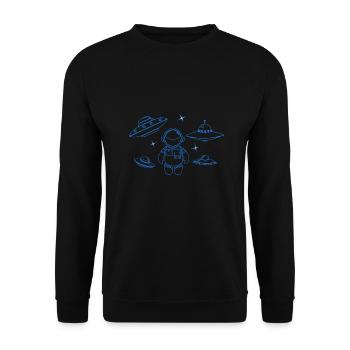Space blau-transparent - Unisex Pullover - Schwarz - Vorne - Alina (178cm) & Michal (187cm)