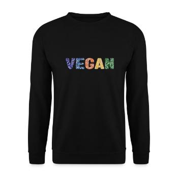 Vegan pattern - couleurs primaires - Sweat-shirt Unisexe - noir - Devant - Alina (178cm) & Michal (187cm)