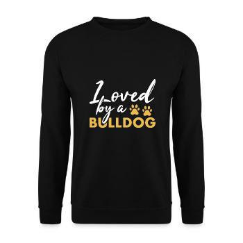 Aimé par un bouledogue - Sweat-shirt Unisexe - noir - Devant - Alina (178cm) & Michal (187cm)