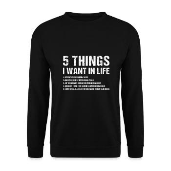5 Things I Want In Life Bernese Mountain Dog - Unisex Sweatshirt - black - Front - Alina (178cm) & Michal (187cm)