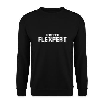 Certifié Flexpert Vêtements de sport Muscle Enthusiasts - Sweat-shirt Unisexe - noir - Devant - Alina (178cm) & Michal (187cm)