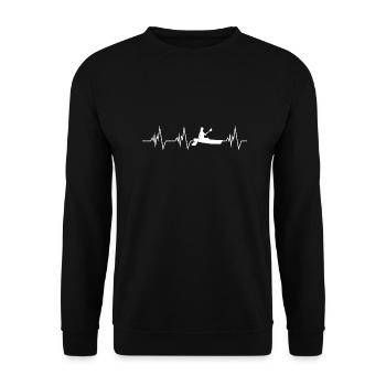 Paddling, Canoe, Heartbeat, Kayak - Unisex Sweatshirt - black - Front - Alina (178cm) & Michal (187cm)