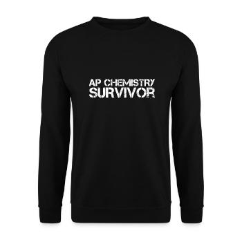 AP Chemistry Funny High School AP Class Survivor - Unisex Sweatshirt - black - Front - Alina (178cm) & Michal (187cm)