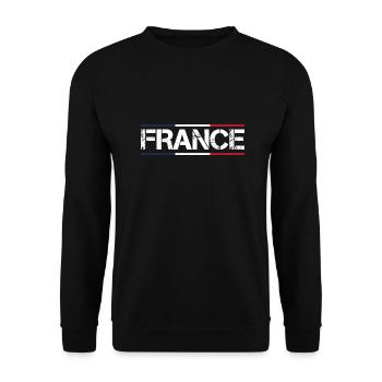 FRANKREICH Flagge und Emblem von Frankreich. Ertragen - Unisex Pullover - Schwarz - Vorne - Alina (178cm) & Michal (187cm)