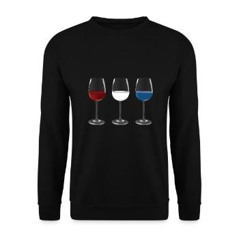Vétéran US Flag Vine Glass Rouge Blanc & Bleu - Sweat-shirt Unisexe - noir - Devant - Alina (178cm) & Michal (187cm)