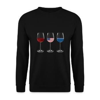 Vétéran US Flag Vine Glass Rouge Blanc & Bleu - Sweat-shirt Unisexe - noir - Devant - Alina (178cm) & Michal (187cm)