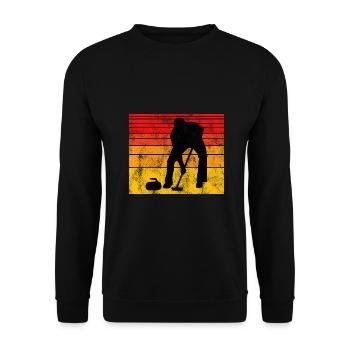 Curling sur glace Curling Retro Cadeau - Sweat-shirt Unisexe - noir - Devant - Alina (178cm) & Michal (187cm)
