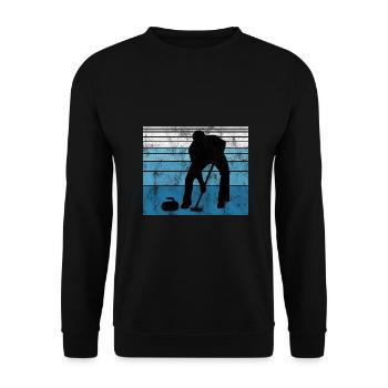 Curling sur glace Curling Retro Cadeau - Sweat-shirt Unisexe - noir - Devant - Alina (178cm) & Michal (187cm)