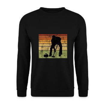 Curling sur glace Curling Retro Cadeau - Sweat-shirt Unisexe - noir - Devant - Alina (178cm) & Michal (187cm)