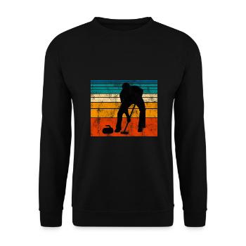 Curling sur glace Curling Retro Cadeau - Sweat-shirt Unisexe - noir - Devant - Alina (178cm) & Michal (187cm)
