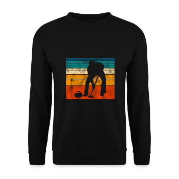 Curling sur glace Curling Retro Cadeau - Sweat-shirt Unisexe - noir - Devant - Alina (178cm) & Michal (187cm)