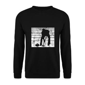 Curling sur glace Curling Retro Cadeau - Sweat-shirt Unisexe - noir - Devant - Alina (178cm) & Michal (187cm)