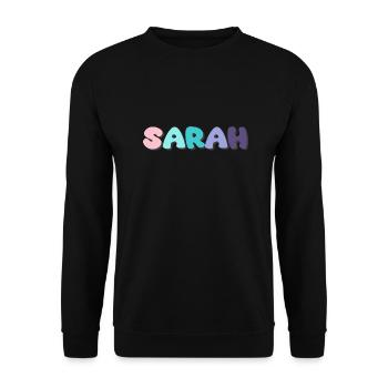 Nom - Sarah - Sweat-shirt Unisexe - noir - Devant - Alina (178cm) & Michal (187cm)