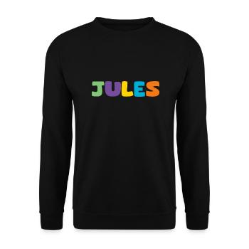 Name - Jules - Unisex Sweatshirt - black - Front - Alina (178cm) & Michal (187cm)