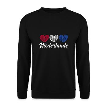 Holland Niederländer Niederlande - Unisex Pullover - Schwarz - Vorne - Alina (178cm) & Michal (187cm)