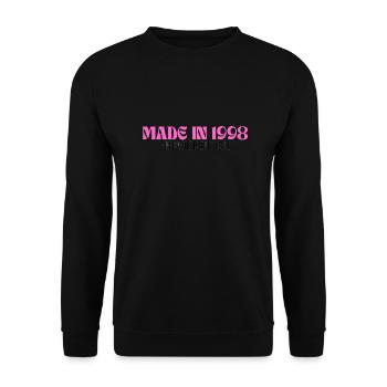 Made in 1998 - Perfektion seit Tag 1 - Unisex Pullover - Schwarz - Vorne - Alina (178cm) & Michal (187cm)