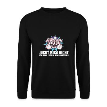 Juckt Mich Nicht Ich Gehe 2024 In Den Ruhestand - Unisex Pullover - Schwarz - Vorne - Alina (178cm) & Michal (187cm)