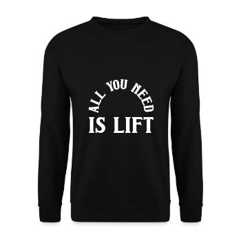 All you need is lift - Unisex Pullover - Schwarz - Vorne - Alina (178cm) & Michal (187cm)