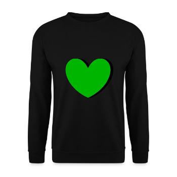 green heart green hearts couples st patrick's day - Unisex Sweatshirt - black - Front - Alina (178cm) & Michal (187cm)