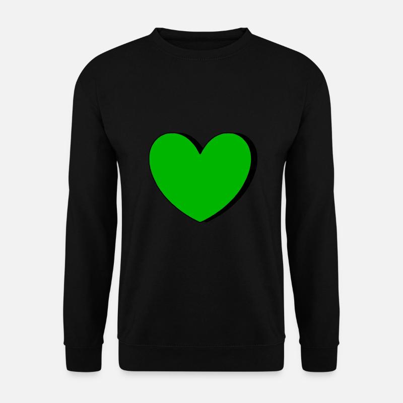 grünes Herz grün Herzen Paare  st patrick's day  - Unisex Pullover - Schwarz