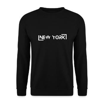 Future City Design – New York white - Unisex Pullover - Schwarz - Vorne - Alina (178cm) & Michal (187cm)